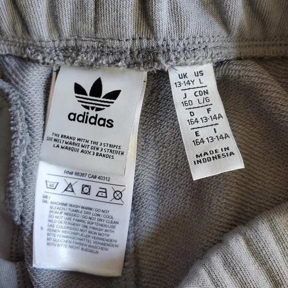 Adidas Gray Athletic Shorts Logo 3 Stripes Big Kids - Picture 6 of 6